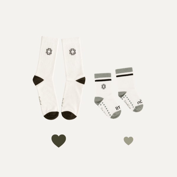 Zestaw skarpetek linöjd bawełnianych premium dla mamy i dziecka – matching socks set