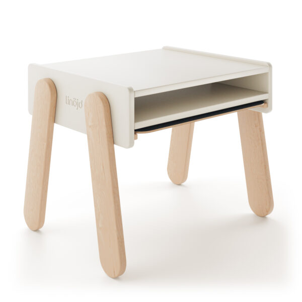 biurko dziecięce Fjell linöjd drewniane w minimalistycznym wnętrzu